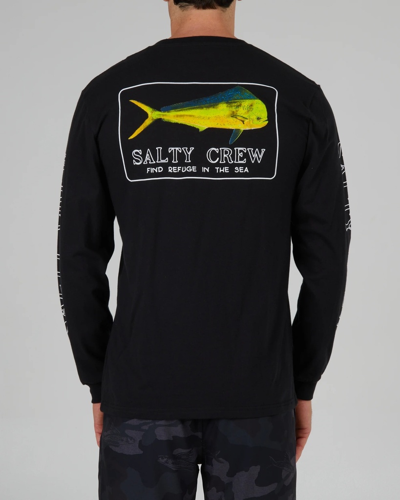 LONG SLEEVE T-SHIRT SALTY CREW GOLDEN MAHI PREMIUM - NOIR