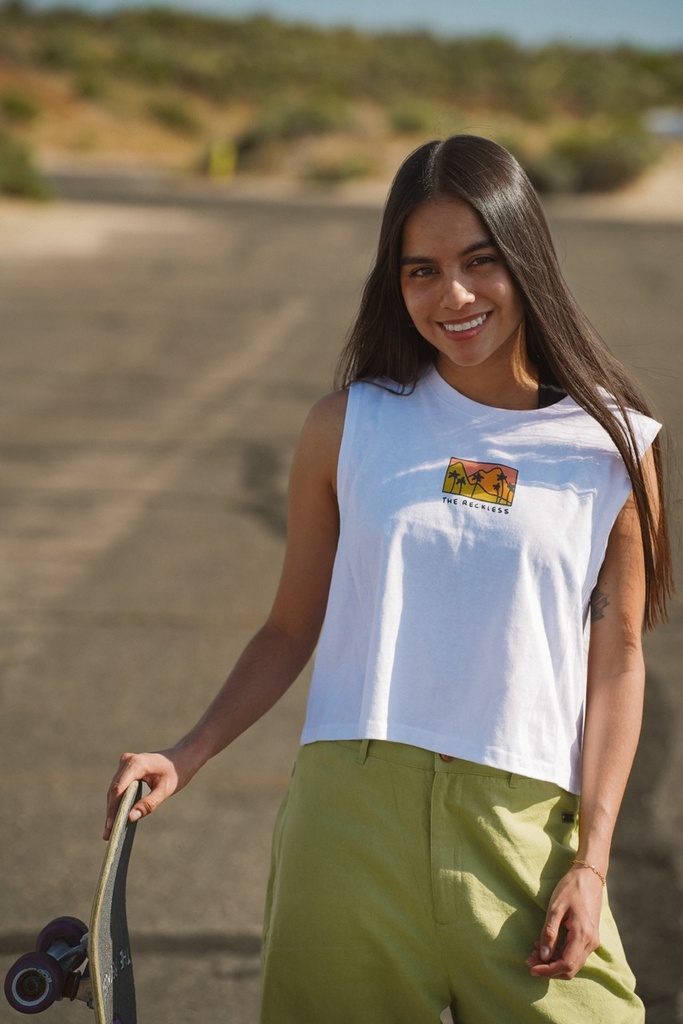 CAMISOLE NOTICE THE RECKLESS CASTAWAY - BLANC