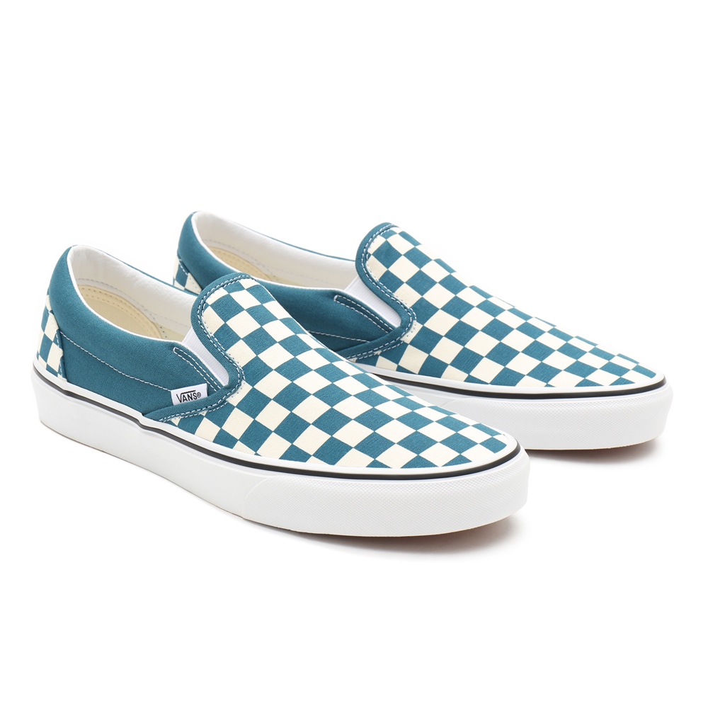 SOULIER VANS CLASSIC SLIP ON - CHEKERBOARD BLUE CORAL