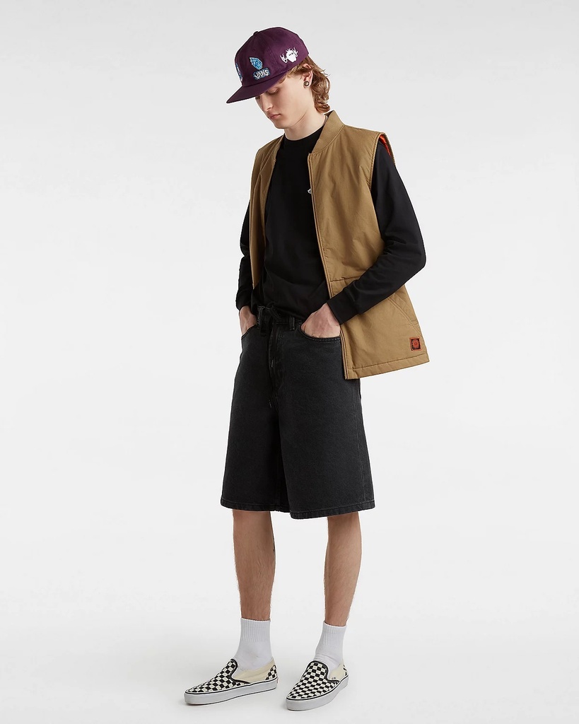 SHORT VANS CHECK-5 BAGGY DENIM - WASHED BLACK