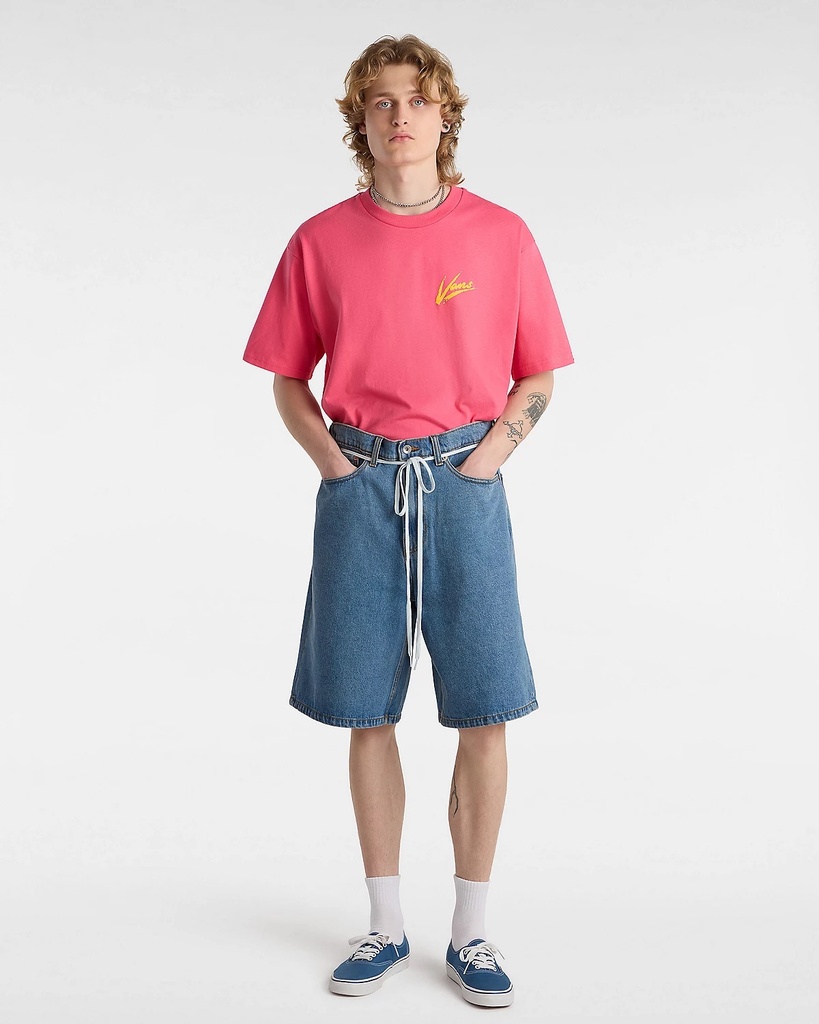 SHORT VANS CHECK-5 BAGGY DENIM - STONE WASH BLUE