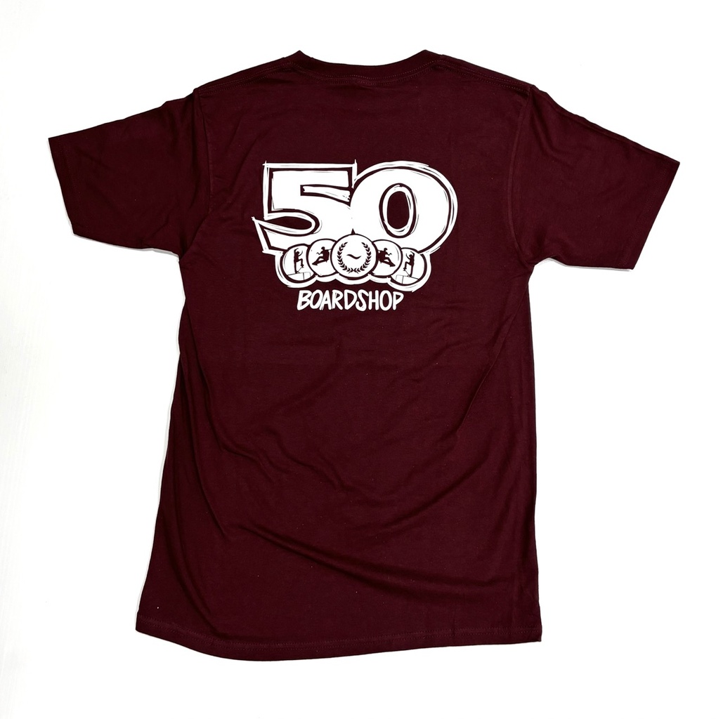 T-Shirt 5-0 Sketchy - Burgandy