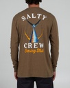 LONG SLEEVE T-SHIRT SALTY CREW TAILED STANDARD TEE - MOCHA HEATHER
