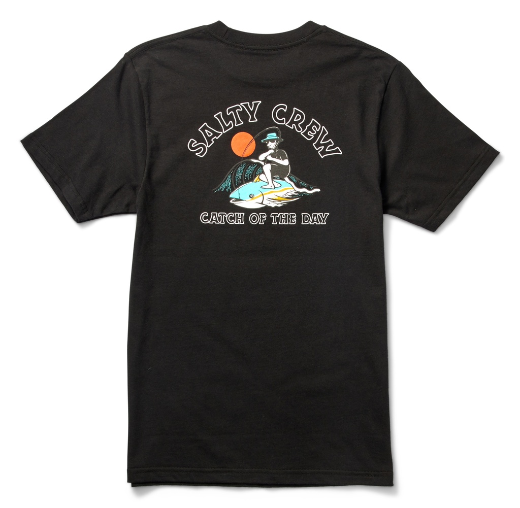 T-SHIRT SALTY CREW JUNIOR CATCH OF THE DAY SHORT SLEEVE TEE - NOIR