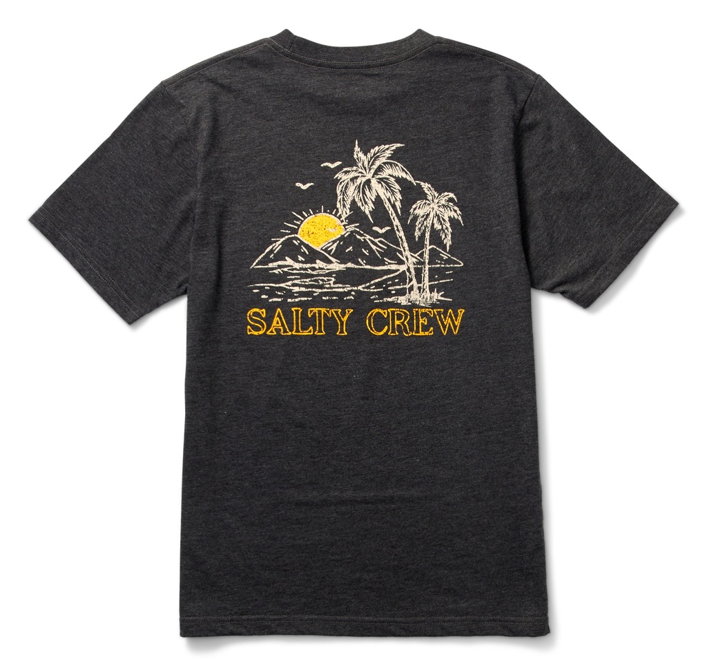 T-SHIRT SALTY CREW JUNIOR UNWIND SHORT SLEEVE TEE - CHARCOAL HEATHER