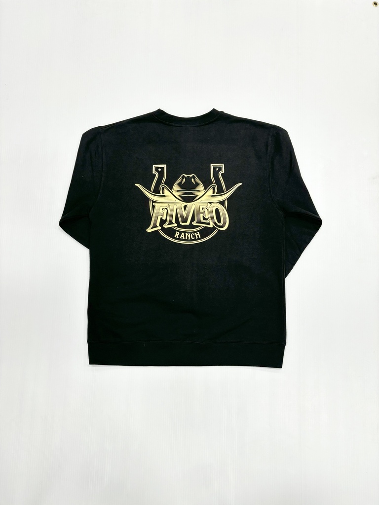 Coton Ouaté Crewneck 5-0 Ranch V2- Noir 