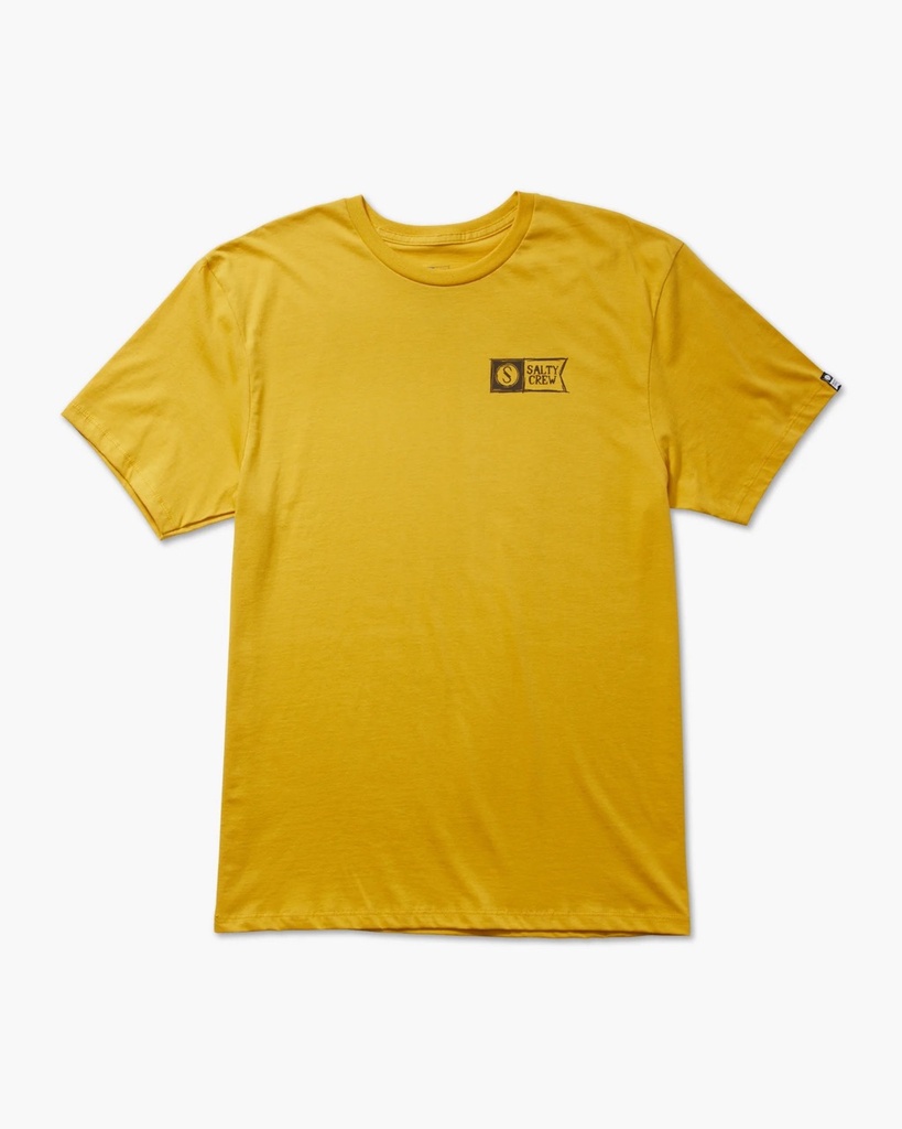 T-SHIRT SALTY CREW SKETCHY ALPHA - MUSTARD