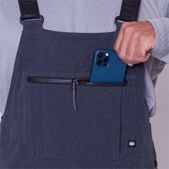 PANTALON 686 HOT LAP INSULATED BIB - BLACK DENIM