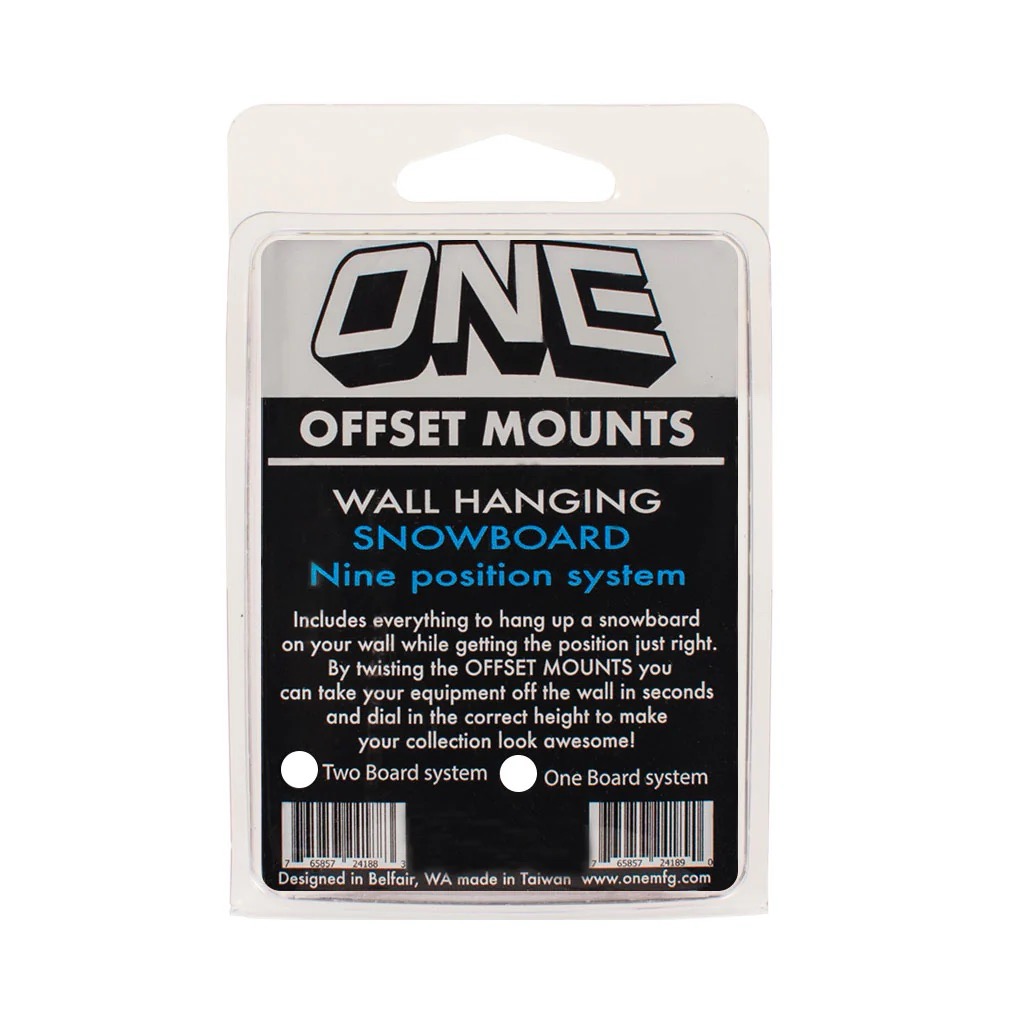 ONEBALL Snowboard Offset Mounts Wall Hanging System / Pour un Board