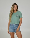 T-SHIRT SALTY CREW OCEAN SPRAY CROP POUR FEMME - SAGE