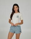 T-SHIRT SALTY CREW OCEAN SPRAY CROP POUR FEMME - OFF WHITE