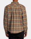 CHEMISE RVCA HUGHES FLANNEL LONG SLEEVE SHIRT - BOMBAY BROWN