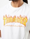 T-SHIRT THRASHER FLAME LOGO TEE - BLANC