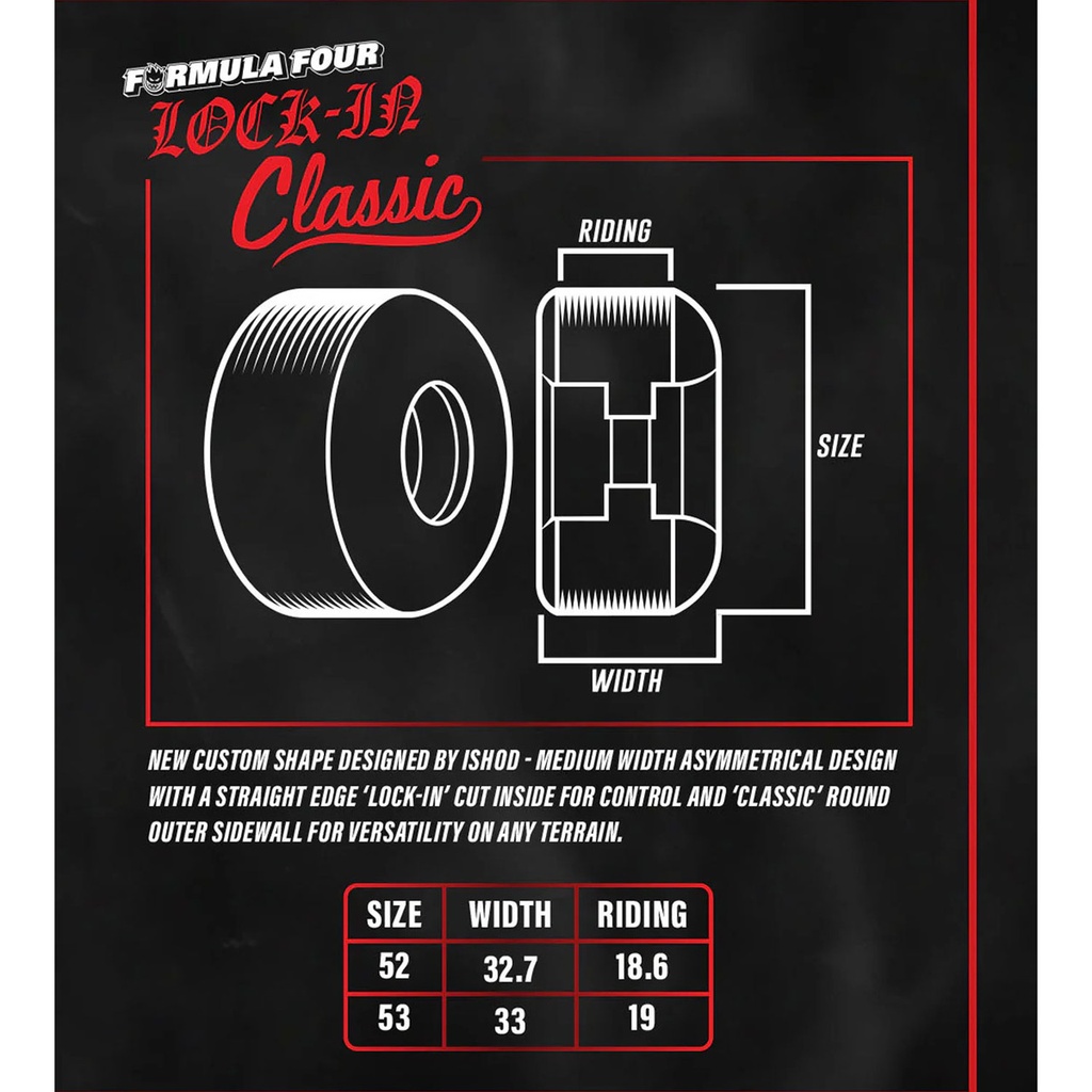SPITFIRE WHEELS 52MM F4 99D LOCK-IN ISHOD - NATURAL