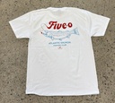 T-Shirt 5-0 Salmon - Blanc