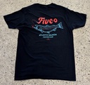 T-Shirt 5-0 Salmon -  Noir