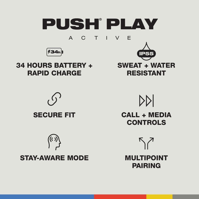 Skullcandy Push Play Active / Écouteurs sans fil - Noir/Orange