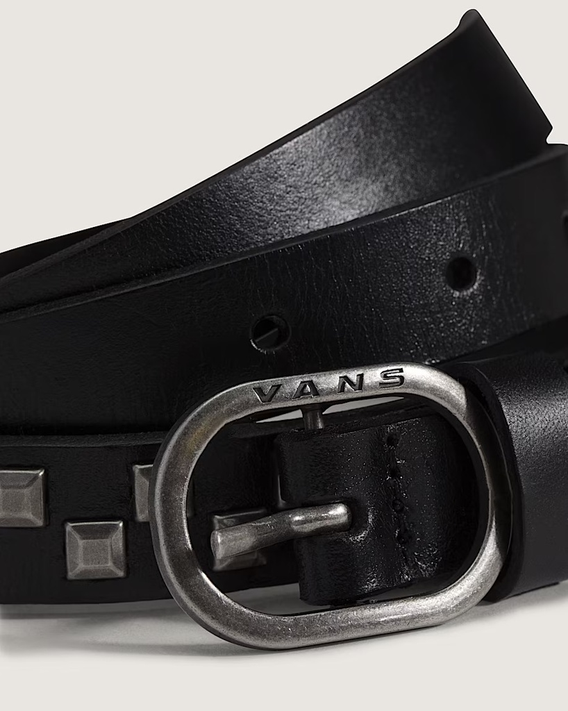 CEINTURE VANS CHECK LEATHER -  NOIR