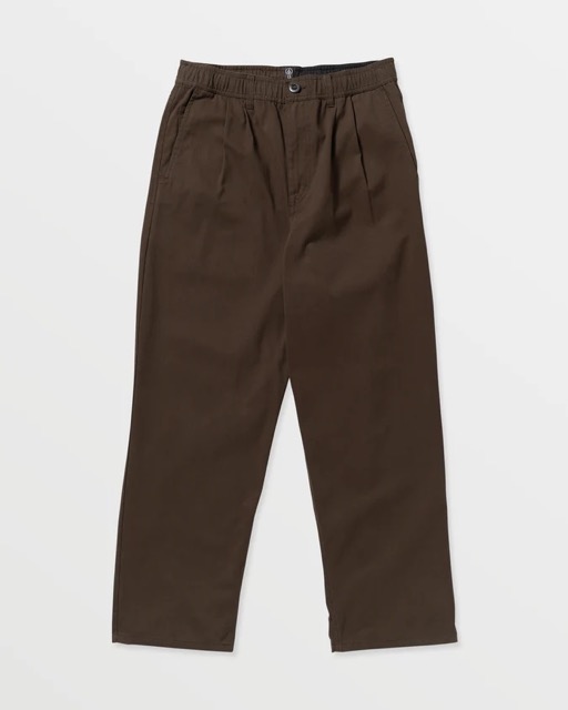 PANTALON VOLCOM CHILLOW PLEAT TAILLE ELASTIQUE - CACAO