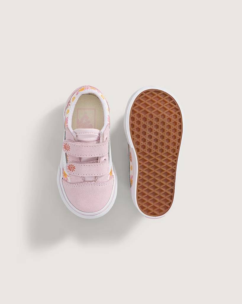 SOULIER VANS ENFANTS OLD SKOOL V - BUTTERFLY/FUSCHIA RED