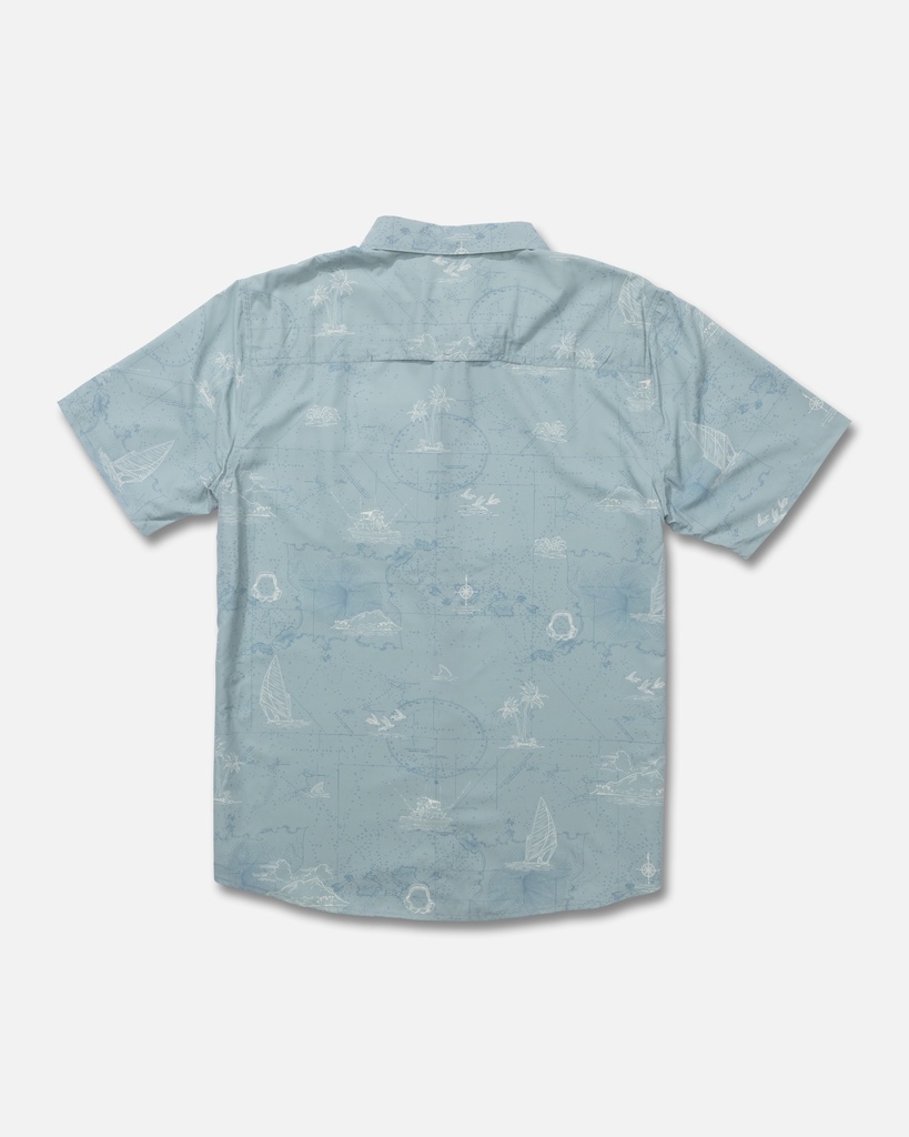 CHEMISE SALTY CREW COASTAL SHORT SLEEVE WOVEN - CHARCOAL