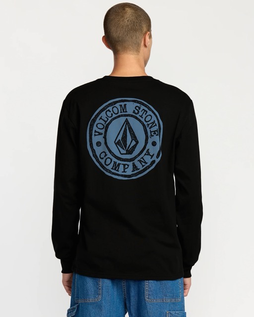 T-SHIRT VOLCOM MANCHES LONGUES LOGO STAMP - NOIR
