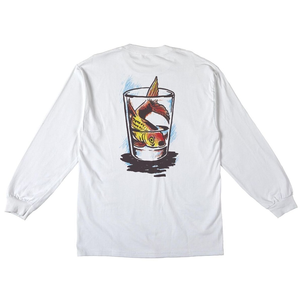 LONG SLEEVE T-SHIRT ANTIHERO FISH BOWL - WHITE