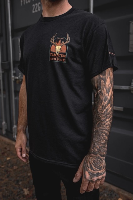 T-shirt Huxtley HX-891 "Track'em or starve" - Noir