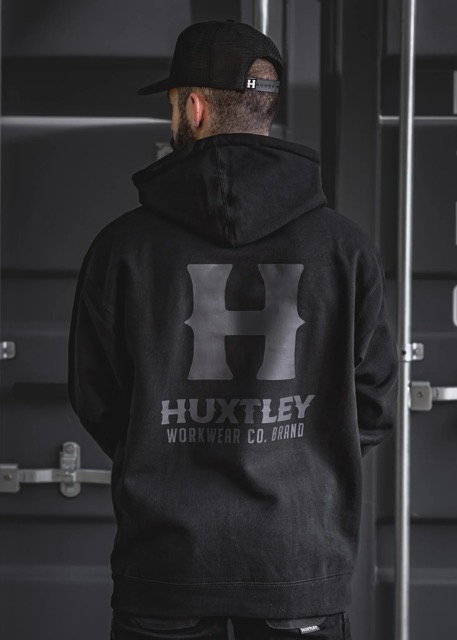 Coton Ouaté Huxtley HX-717 Heavyweight Hoodie "Full Print" Blackout - Noir