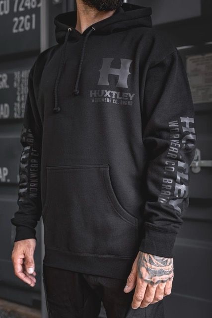 Coton Ouaté Huxtley HX-717 Heavyweight Hoodie "Full Print" Blackout - Noir