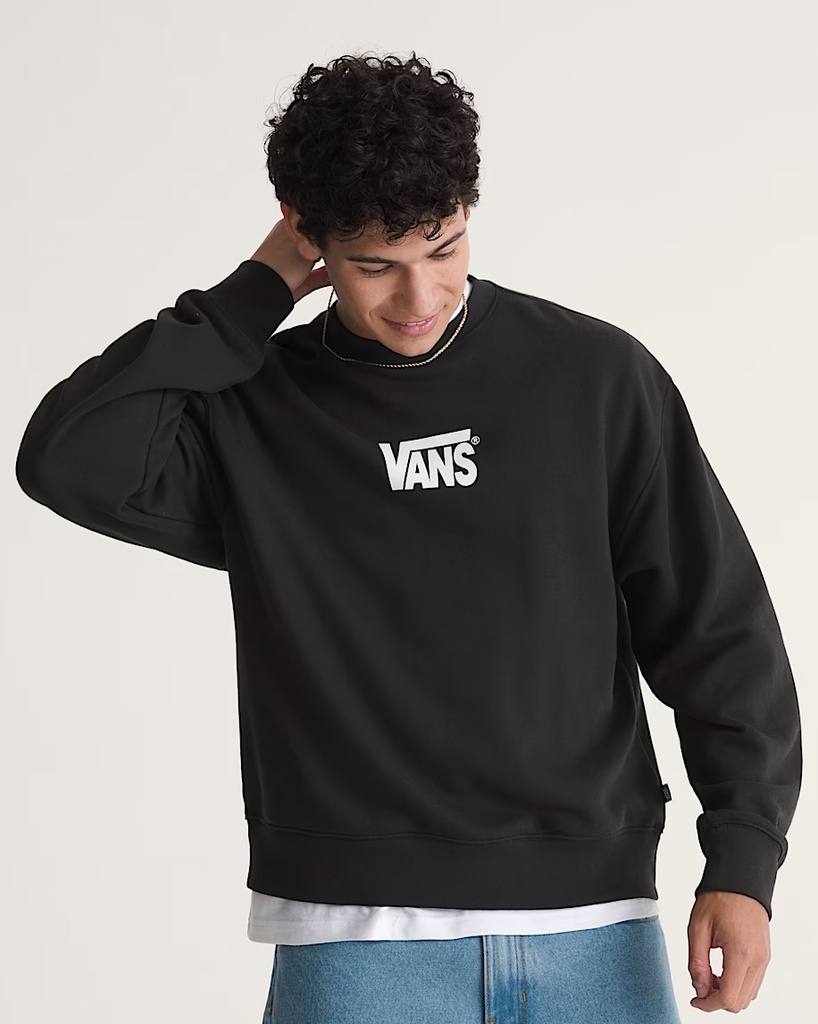 COTON OUATÉ VANS CORE BASIC CREW FLEECE - NOIR