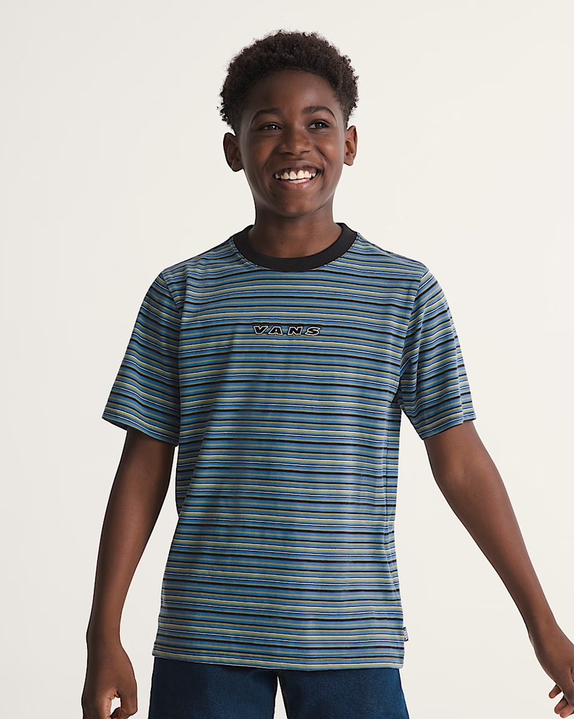 T-SHIRT VANS JUNIOR CAMERON STRIPE KNIT - BLACK/TRUE BLUE