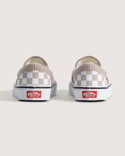 SOULIER VANS CLASSIC SLIP-ON - CHECKERBOARD MUSHROOM BROWN