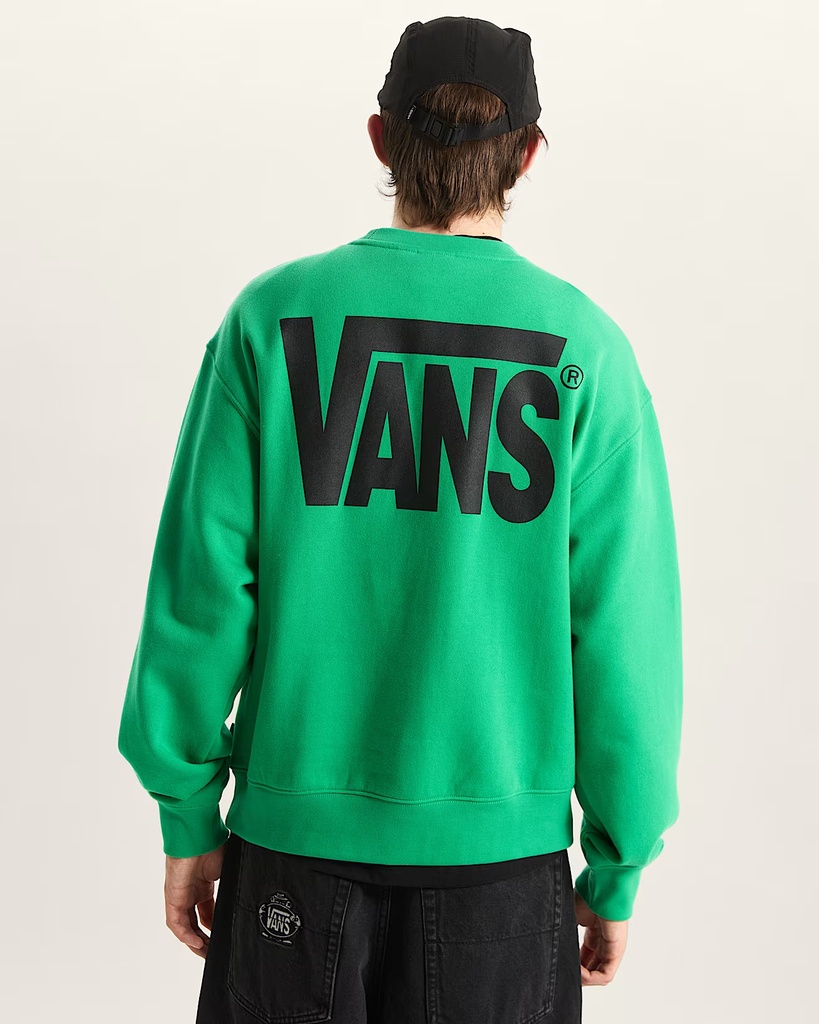 COTON OUATÉ VANS STRETCH LOGO CREWNECK - VIVID VERDANT
