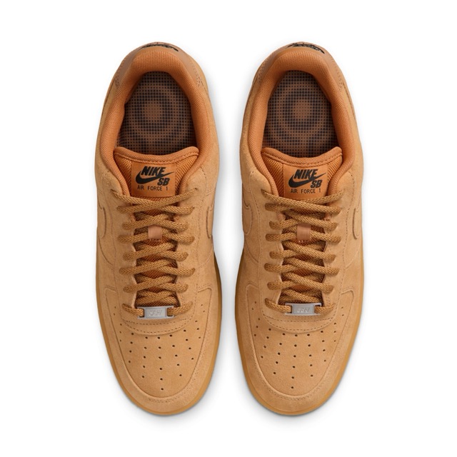 SOULIER NIKE SB AIR FORCE 1 - FLAX/FLAX-BLACK-GUM LIGHT BROWN