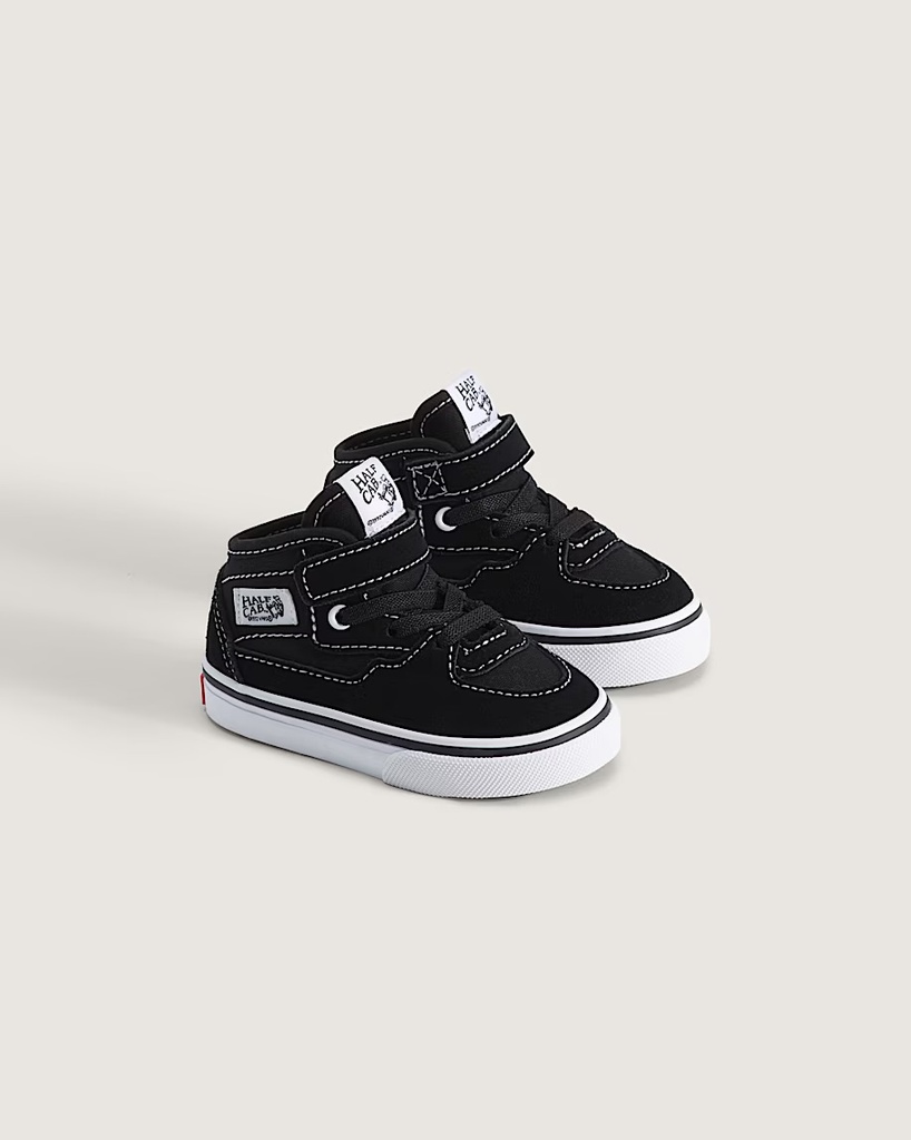 SOULIER VANS HALF CAB DECON ELASTIC LACE POUR BÉBÉ - SUEDE BLACK/WHITE