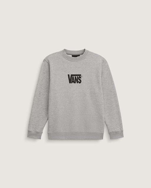 COTON OUATÉ VANS STRETCH LOGO CREW ENFANT - CEMENT HEATHER
