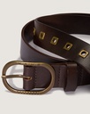 CEINTURE VANS CHECK LEATHER -  NOIR