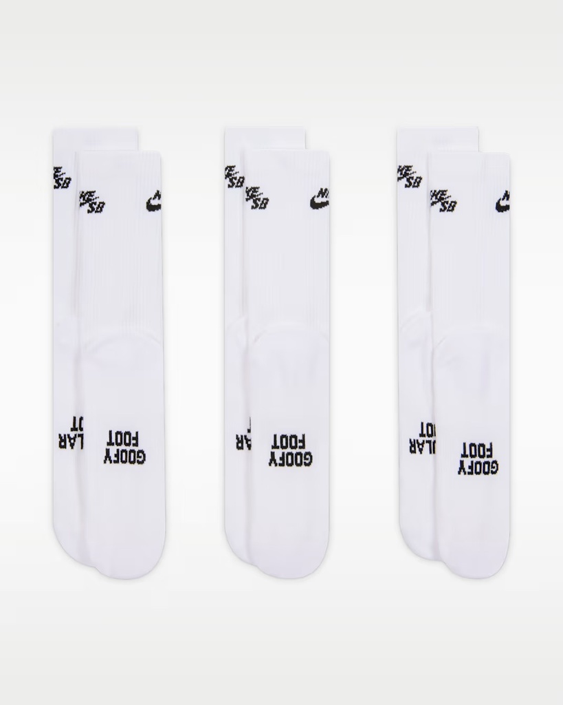 BAS NIKE EVERYDAY ELEVATED 6PK - BLANC 
