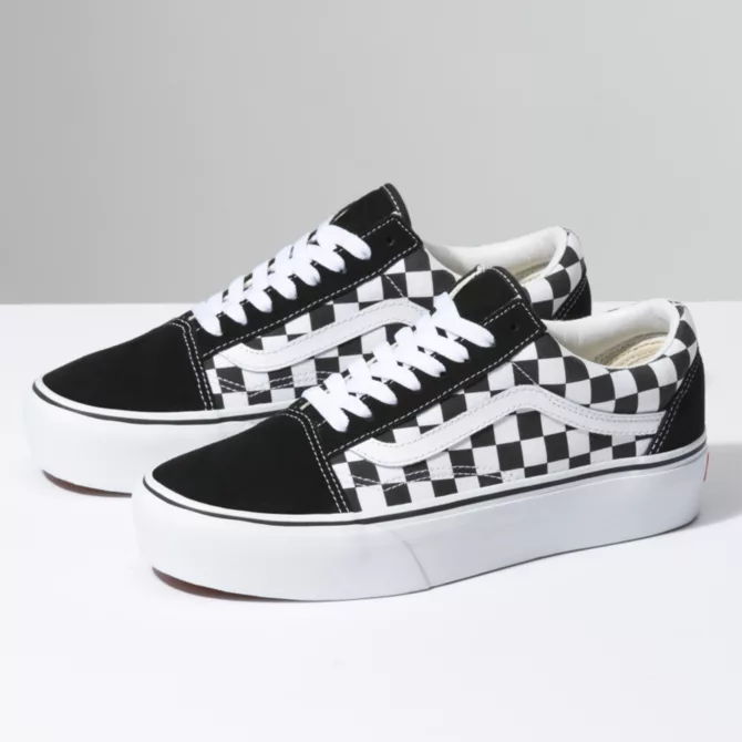 Soulier Vans Old Skool Platform (Checkerboard) Noir/Blanc