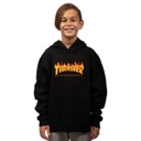 COTON OUATÉ THRASHER JUNIOR FLAME LOGO HOOD - NOIR
