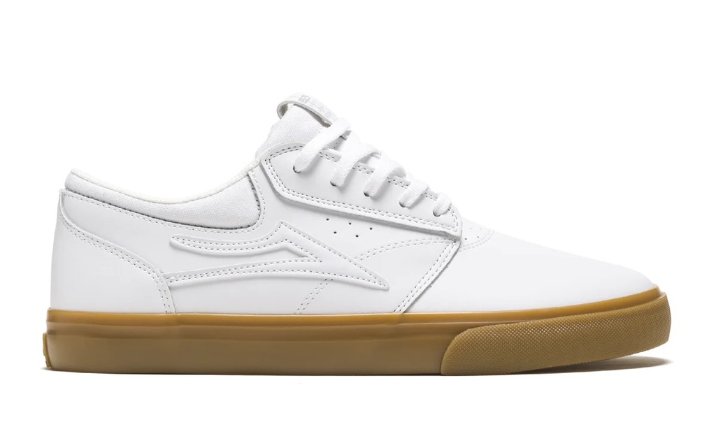 LAKAI SKATE SHOES GRIFFIN - BLANC/GUM/LEATHER