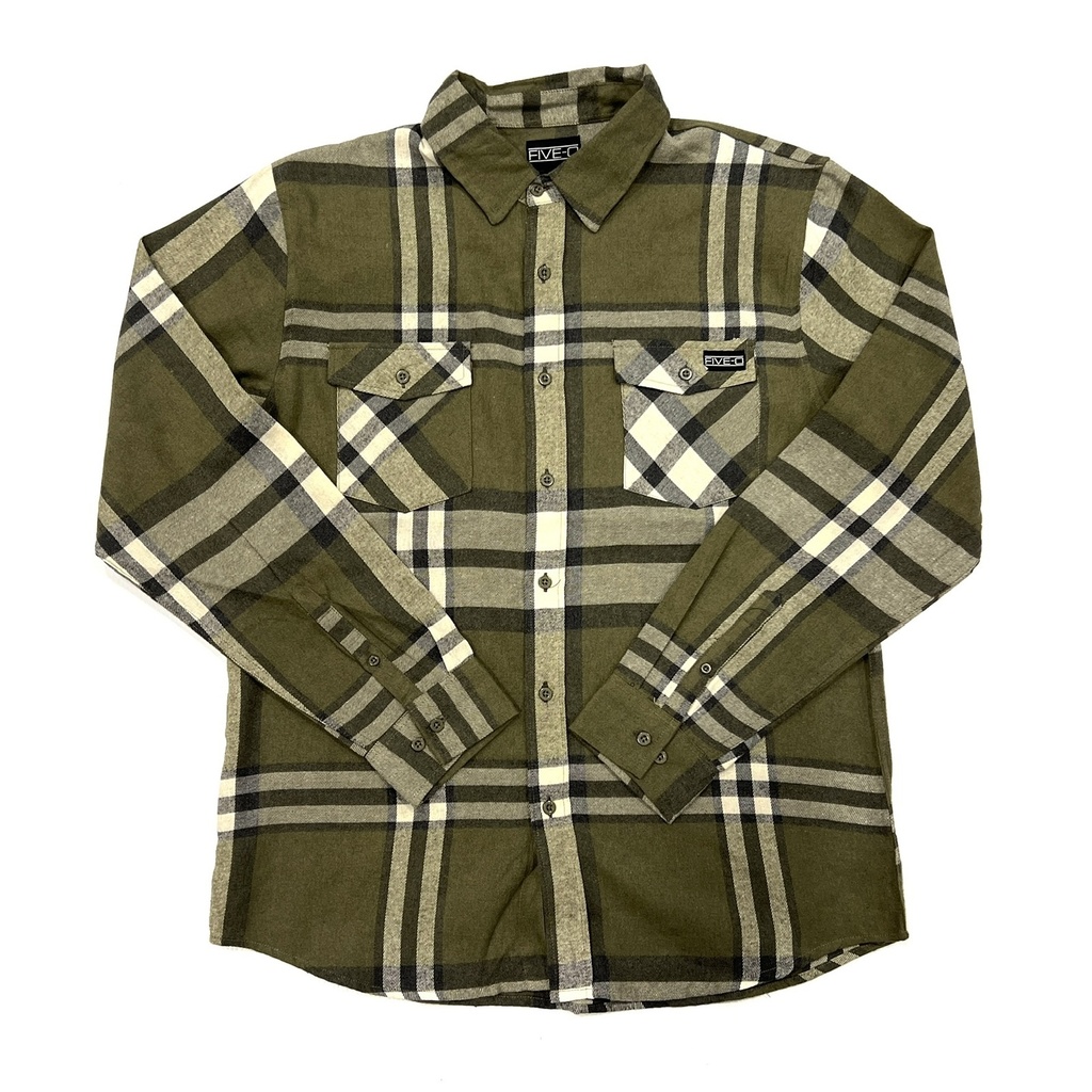 Flannel Shirt 5-0 Reva - Olive
