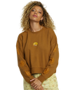 COTON OUATÉ RVCA SHINE LONG SLEEVE CREW NECK - SIENNA