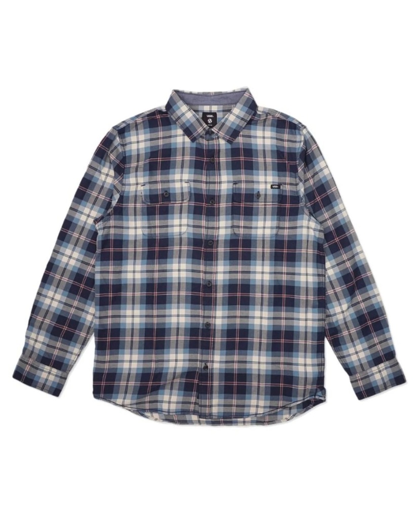 CHEMISE VANS SYCAMORE FLANNEL BUTTONDOWN SHIRT - BLUESTONE/OATMEAL