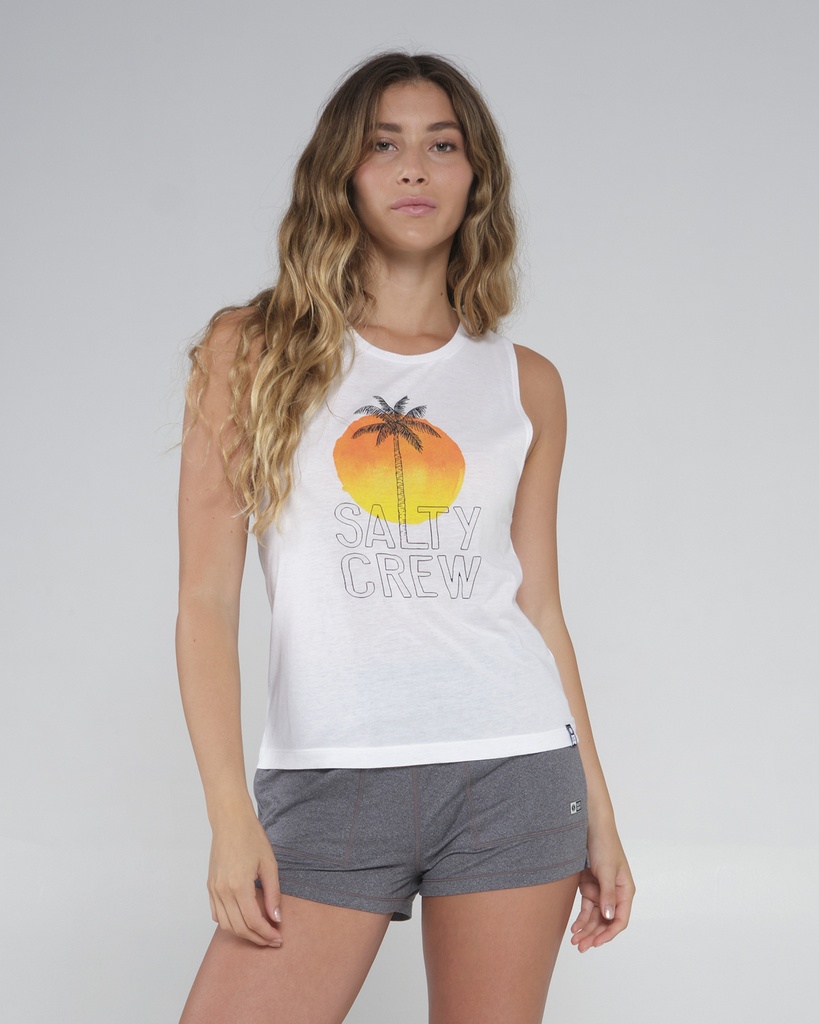 SALTY CREW WOMEN'S SUMMER VIBE MUSCLE TANK - WHITE