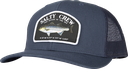 SALTY CREW HAT STRIPER RETRO TRUCKER HAT - NAVY