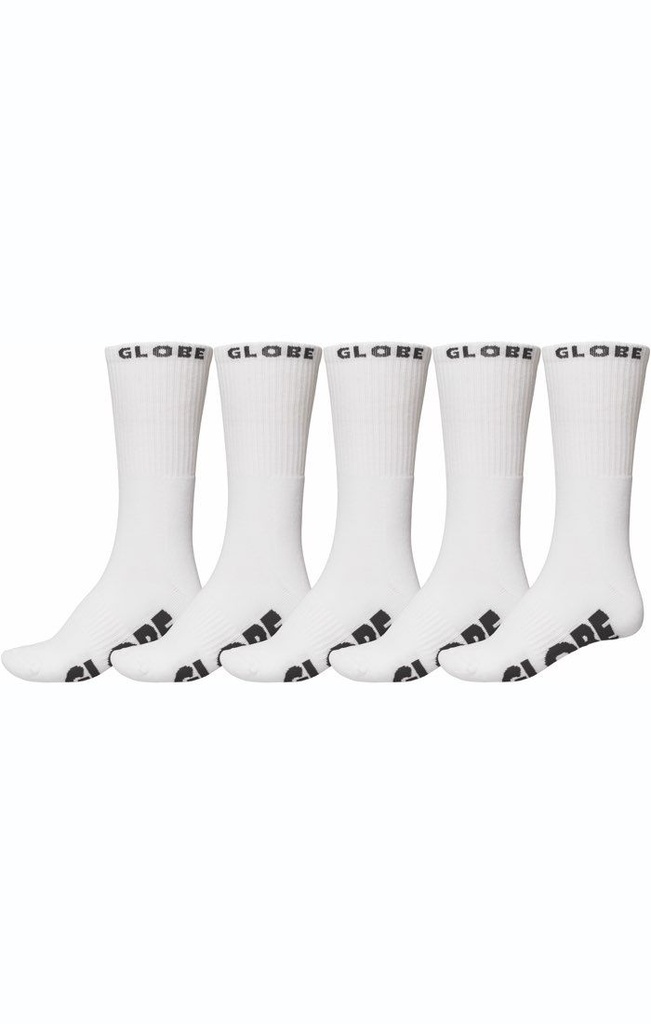GLOBE SOCKS WHITEOUT CREW SOCK 5PK
