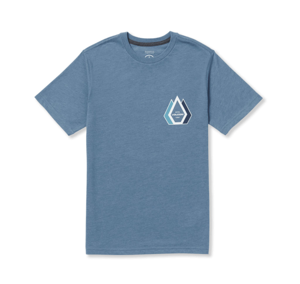 VOLCOM BOYS LINKFILL SHORT SLEEVE TEE - INDIGO RIDGE HEATHER