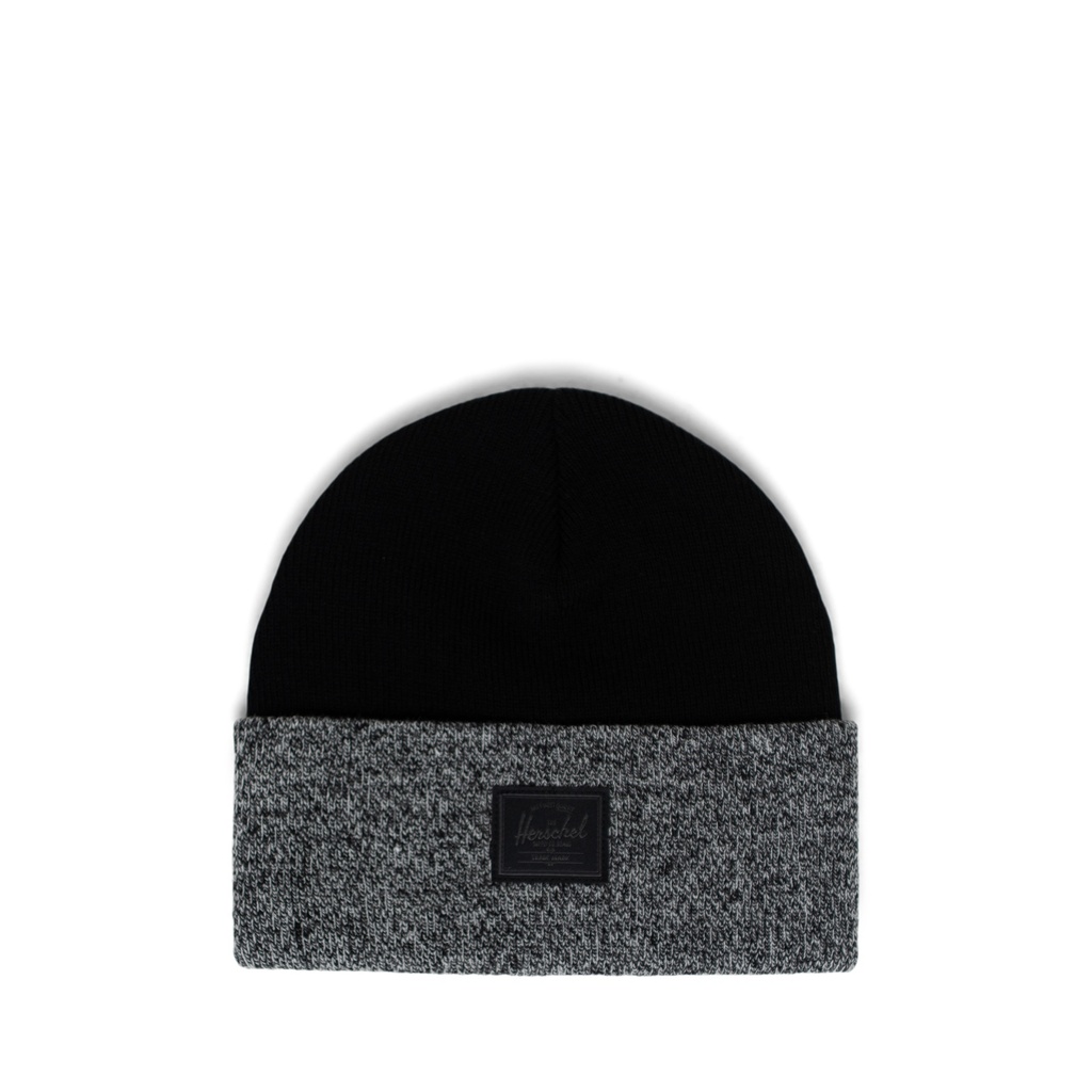 HERSCHEL ELMER BEANIE - BLACK/HEATHER BLACK